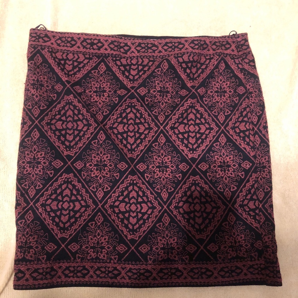“Search for sanity” red and Black Patterned Skirt